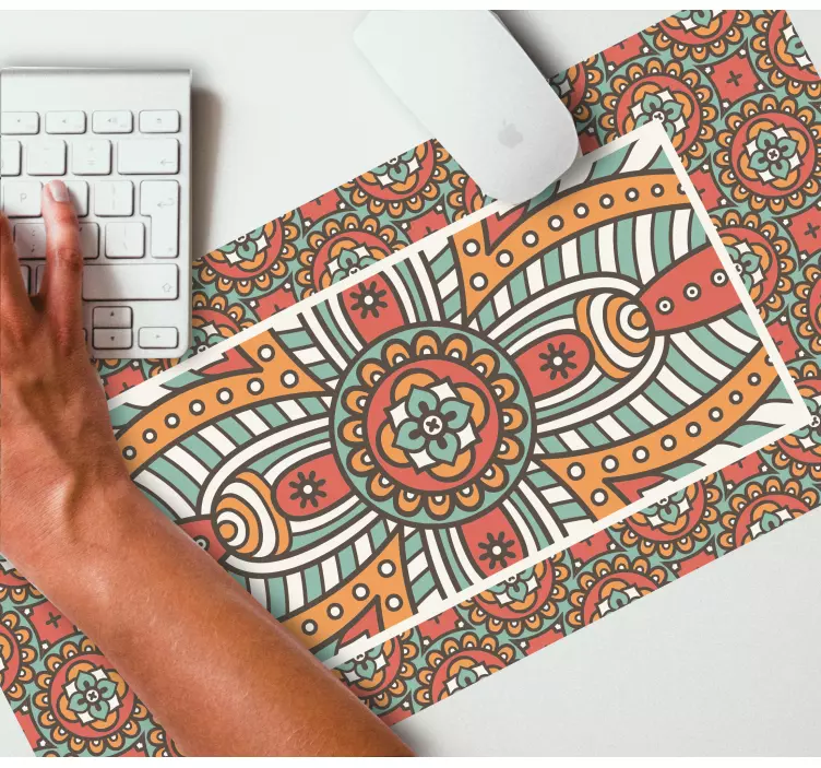 Tapetes de rato originais Fundo floral com mandalas - TenStickers