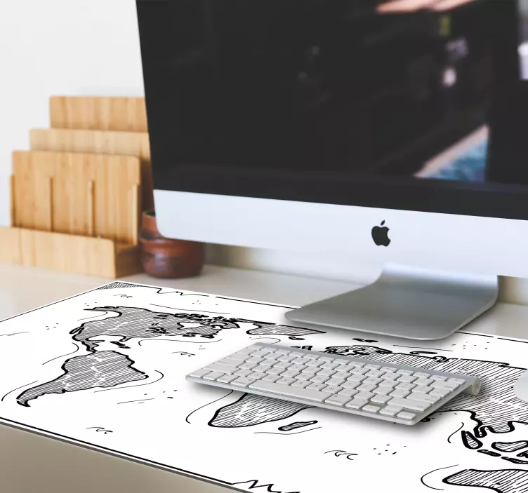 Tapetes de rato Mapa do mundo de alívio - TenStickers