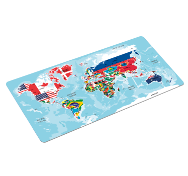 Tapetes de rato em vinil mapa mundo Bandeira - TenStickers