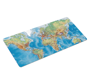 Tapetes de rato mapa mundo Mapa do mundo físico - TenStickers