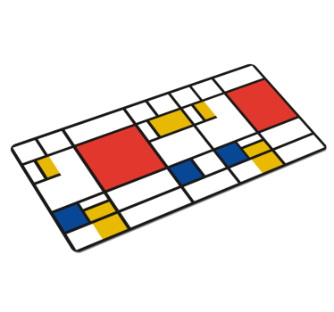 Tapetes de rato em vinil originais Arte geométrica mondriana - TenStickers