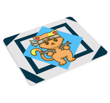 Mouse pad de anime gato guerreiro fofo - TenStickers
