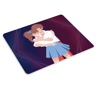 Mouse pad de anime casal fofo abraçando-se - TenStickers