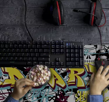 Tapetes de rato em vinil de gaming Graffiti personalizável - TenStickers