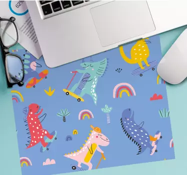 Mouse pad de anime aventuras de dinossauros divertidas - TenStickers
