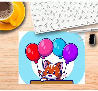 Mouse pad de anime balões de gato fofos - TenStickers