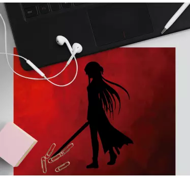 Mouse pad de anime figura guerreiro silhueta - TenStickers
