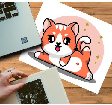 Mouse pad de anime gato brincalhão - TenStickers