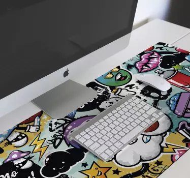 Tapete de rato em vinil de gaming Graffitis - TenStickers