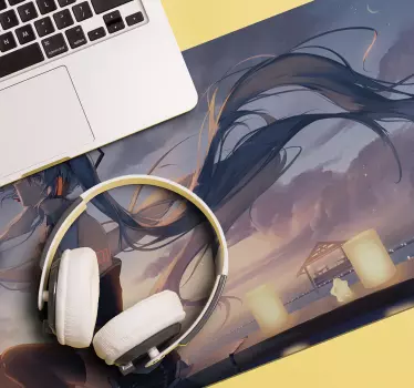 Tapetes de rato em vinil de anime Garota gamer de anime - TenStickers
