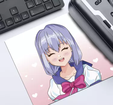 Tapetes de rato em vinil de anime Linda garota de anime - TenStickers