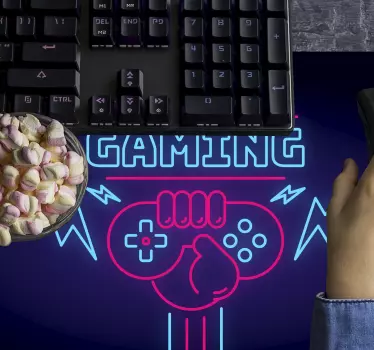Tapetes de rato em vinil de gaming Logotipo do jogo com luzes de  - TenStickers