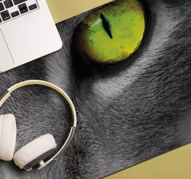 Tapetes de rato em vinil originais Olho de gato verde - TenStickers