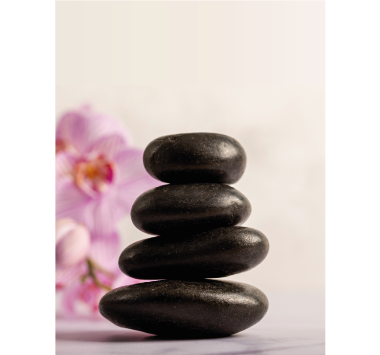 Estore de rolo casa de banho bambus zen e orquídeas rosa - TenStickers