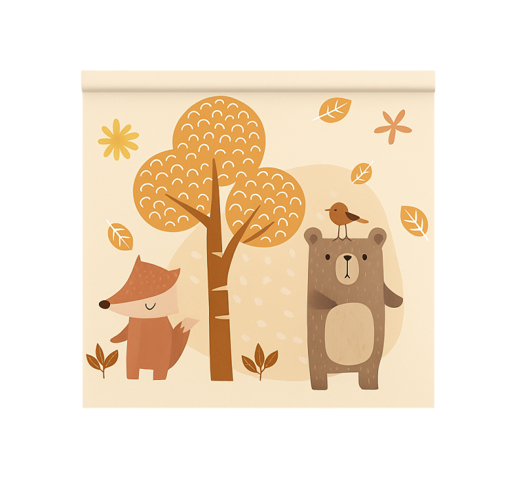 Estore de rolo infantil animais da floresta bege - TenStickers