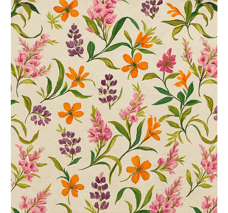 Estore de rolo para sala padrão floral exuberante - TenStickers