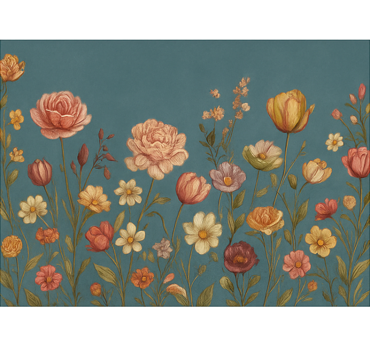 Estore de rolo para quarto de casal prado floral terroso - TenStickers