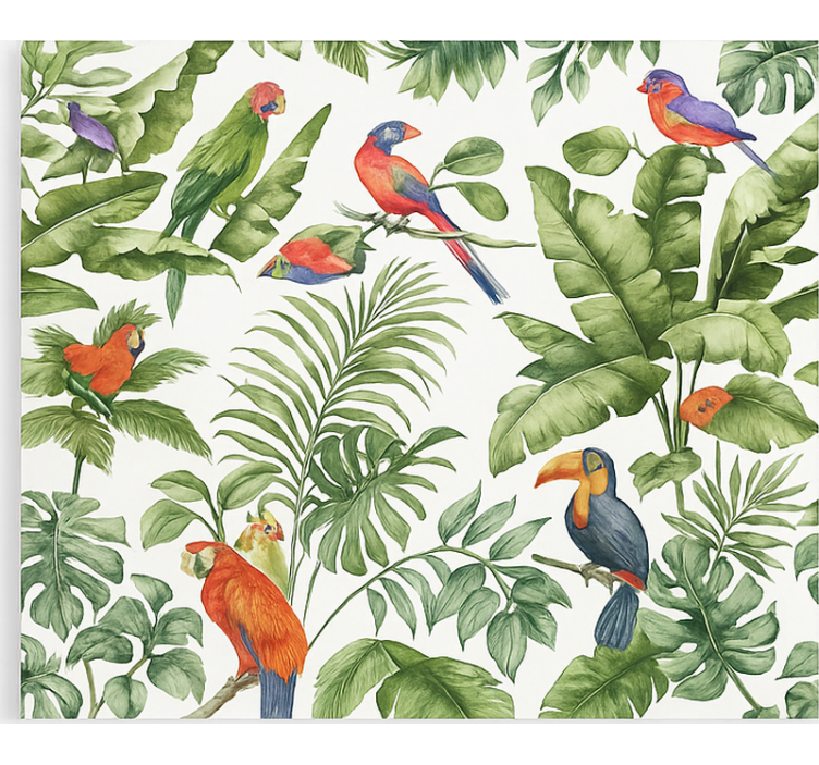 Estore de rolo para sala estampa de pássaro tropical - TenStickers
