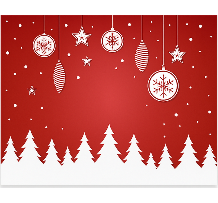 Estore de rolo para sala árvores de natal vermelhas - TenStickers