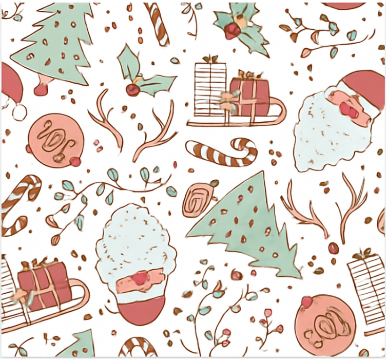 Estore de rolo para sala padrão de natal escandinavo - TenStickers