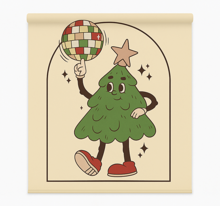 Estore de rolo para sala árvore discoteca descolada - TenStickers