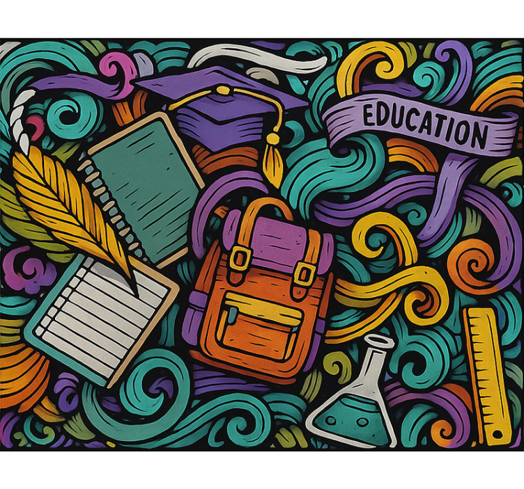 Estore de rolo juvenil objetos abstratos coloridos - TenStickers