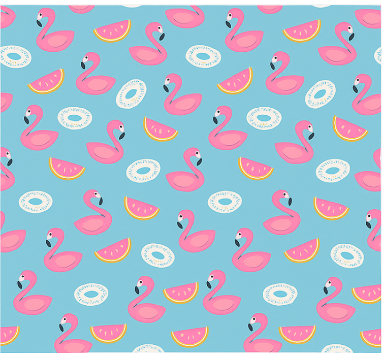 Estore de rolo juvenil melancia e flamingos - TenStickers