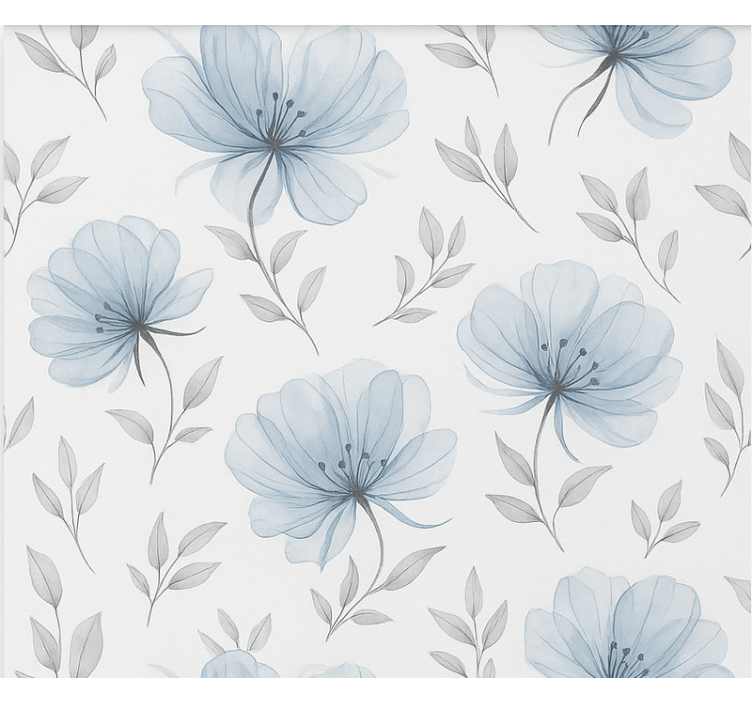 Estore de rolo juvenil flores azuis elegantes - TenStickers