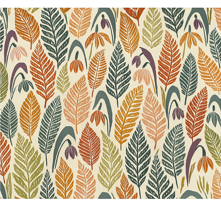 Estore de rolo nórdico flores de campainha multicoloridas - TenStickers