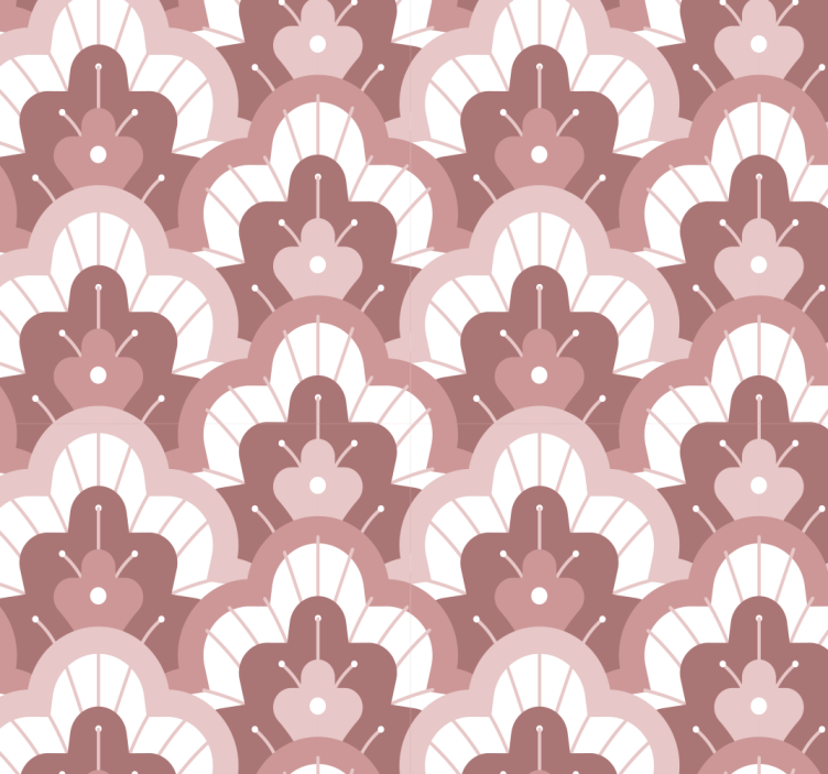 Estore de rolo sala de jantar papel de parede rosa vintage - TenStickers