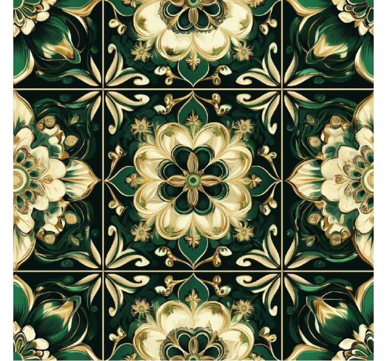 Estore de rolo para cozinha azulejos mosaico botânico - TenStickers