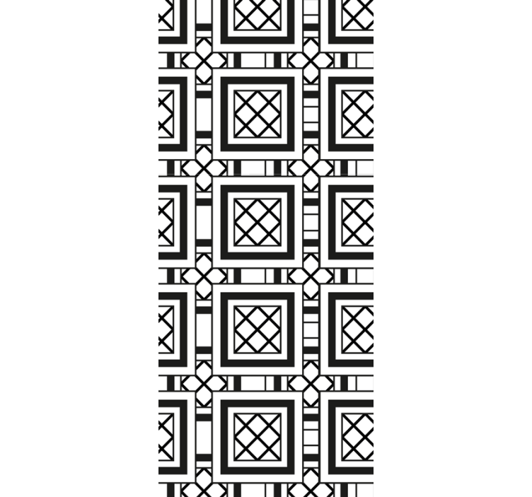 Estore de rolo para cozinha estilo azulejo hidráulico preto - TenStickers