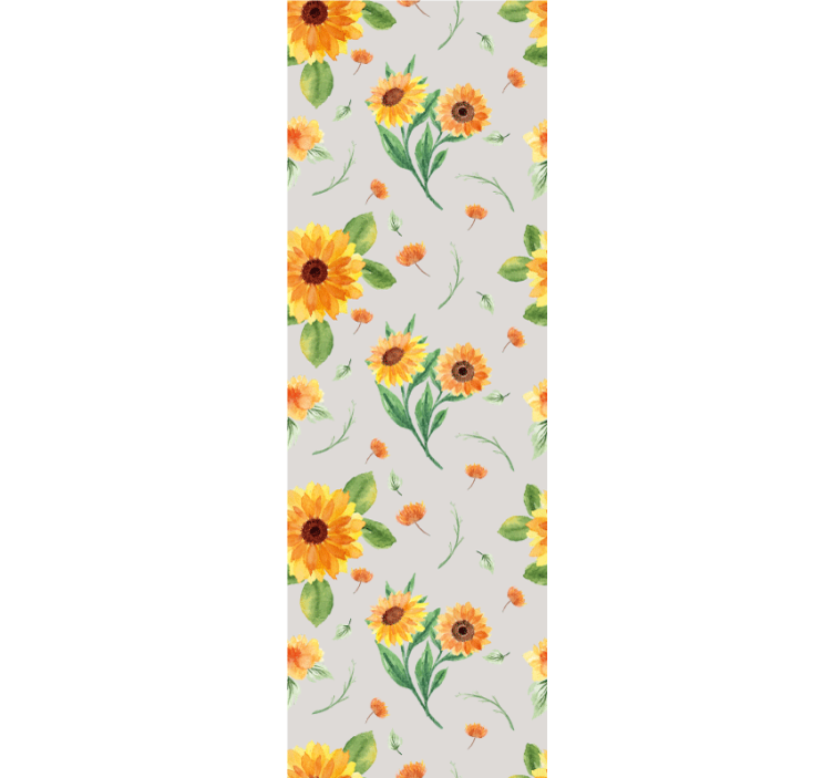 Estore de rolo para cozinha padrão floral aquarela girassol - TenStickers