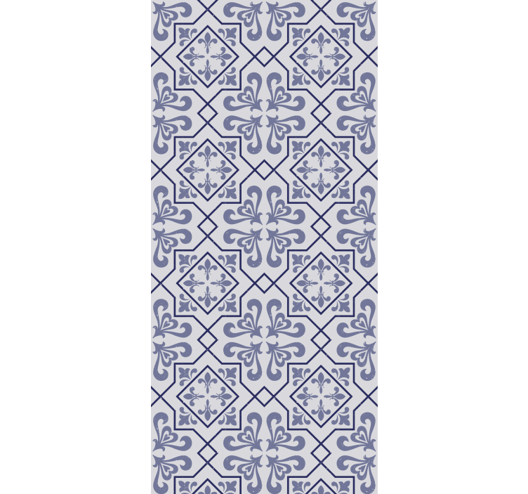 Estore de rolo para cozinha azulejo octogonal azul - TenStickers