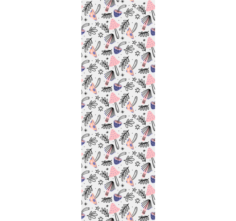 Estore de rolo sala de jantar cogumelos e flores clássicas - TenStickers