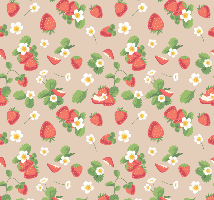 Estore de rolo sala de jantar morangos e flores - TenStickers