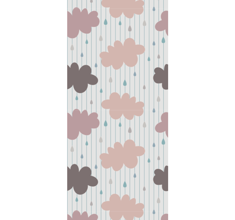Estore de rolo infantil nuvens chuvosas rosas - TenStickers