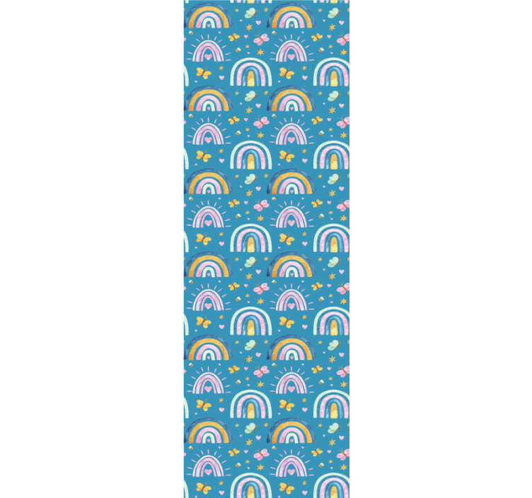 Estore de rolo infantil padrões de arco-íris de borboleta - TenStickers