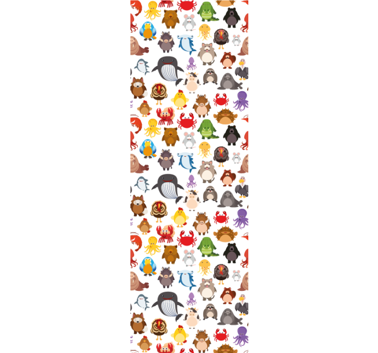 Estore de rolo infantil animais selvagens em cores - TenStickers