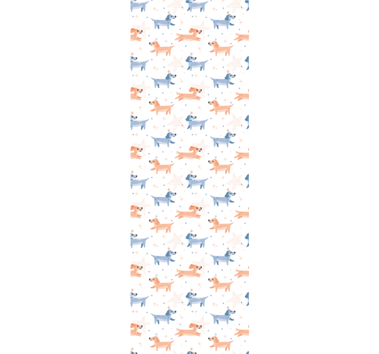 Estore de rolo infantil cães fofos com coroa - TenStickers