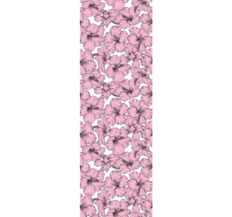 Estore de rolo infantil padrão hibisco rosa - TenStickers