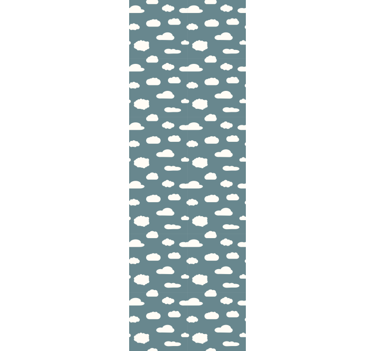 Estore de rolo infantil padrão branco sobre fundo azul - TenStickers