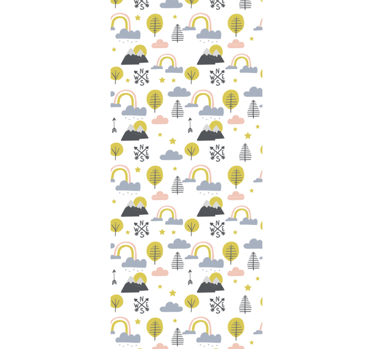 Estore de rolo infantil árvores e arco-íris minimalistas - TenStickers