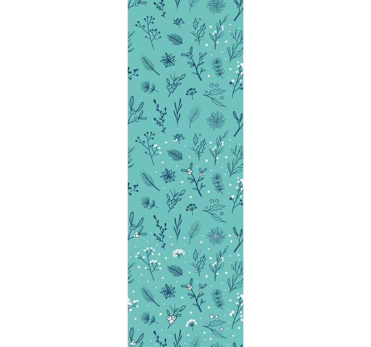 Estore de rolo infantil com ícones de natal azul claro - TenStickers