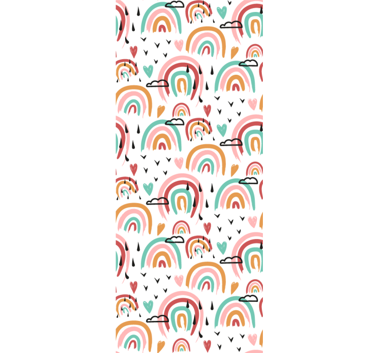 Estore de rolo infantil padrão de arco-íris aquarelado - TenStickers