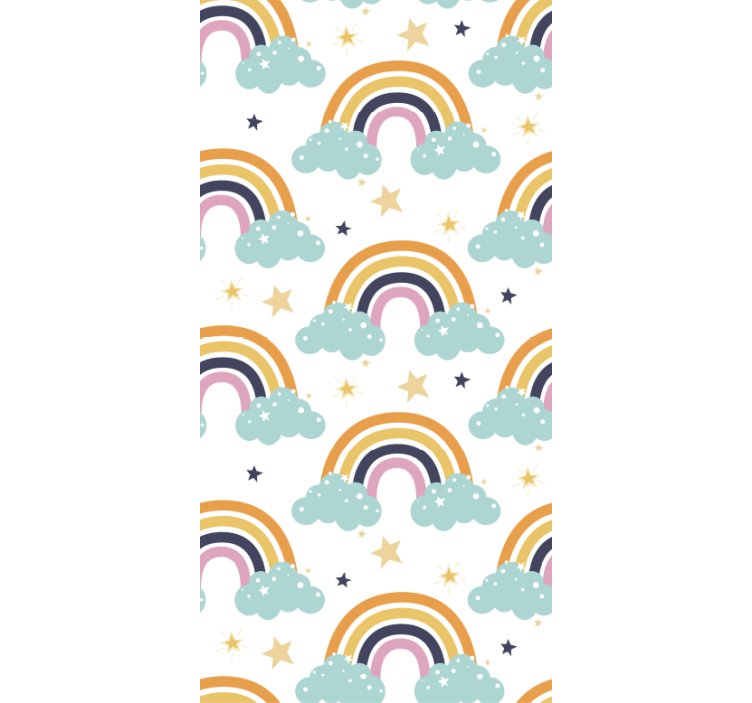 Estore de rolo infantil com padrão de arco-íris e nuvens - TenStickers