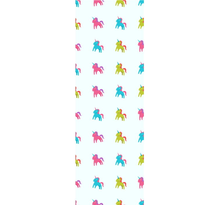 Estore de rolo infantil unicórnios em fundo azul - TenStickers