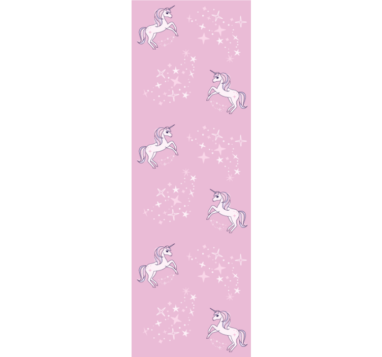 Estore de rolo infantil padrão rosa com unicórnios - TenStickers