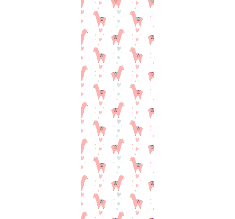 Estore de rolo infantil padrão de lhama rosa - TenStickers