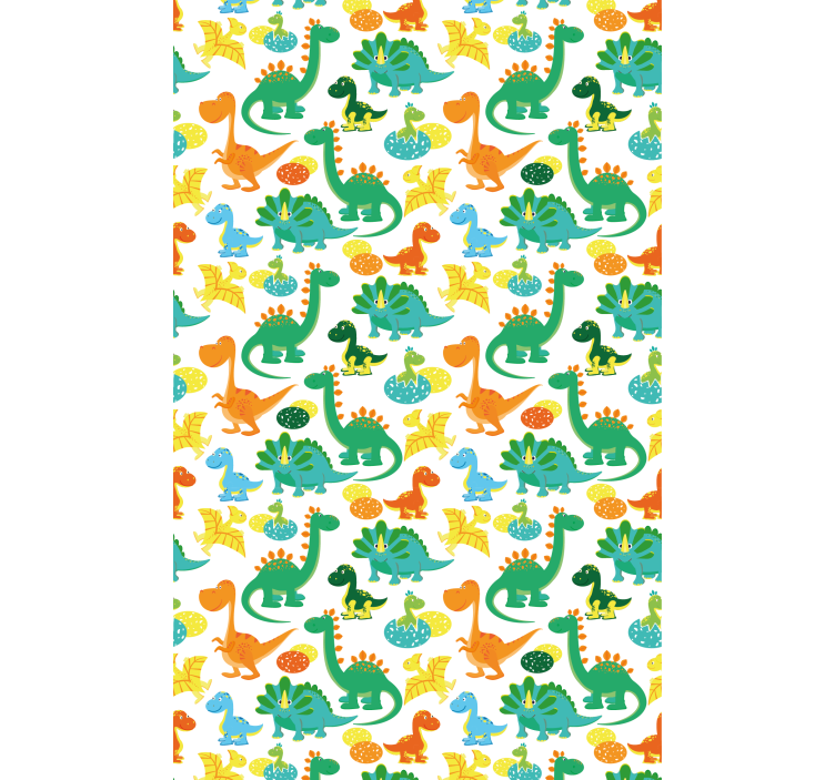 Estore de rolo infantil com padrão de dinossauros coloridos - TenStickers